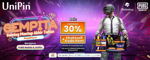 Gaming Mantap Akhir Tahun bareng PUBG Mobile – Raih 30% Cashback, Grandprize + Eksklusif Kode Item